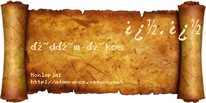 Ádám Ákos névjegykártya